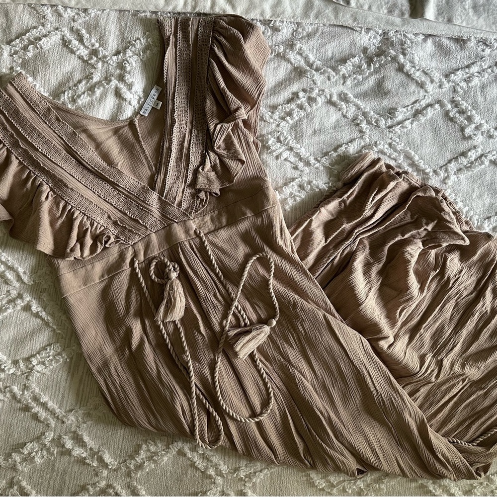Baltic Born Jennifer Deep V Maxi Dress | Sand